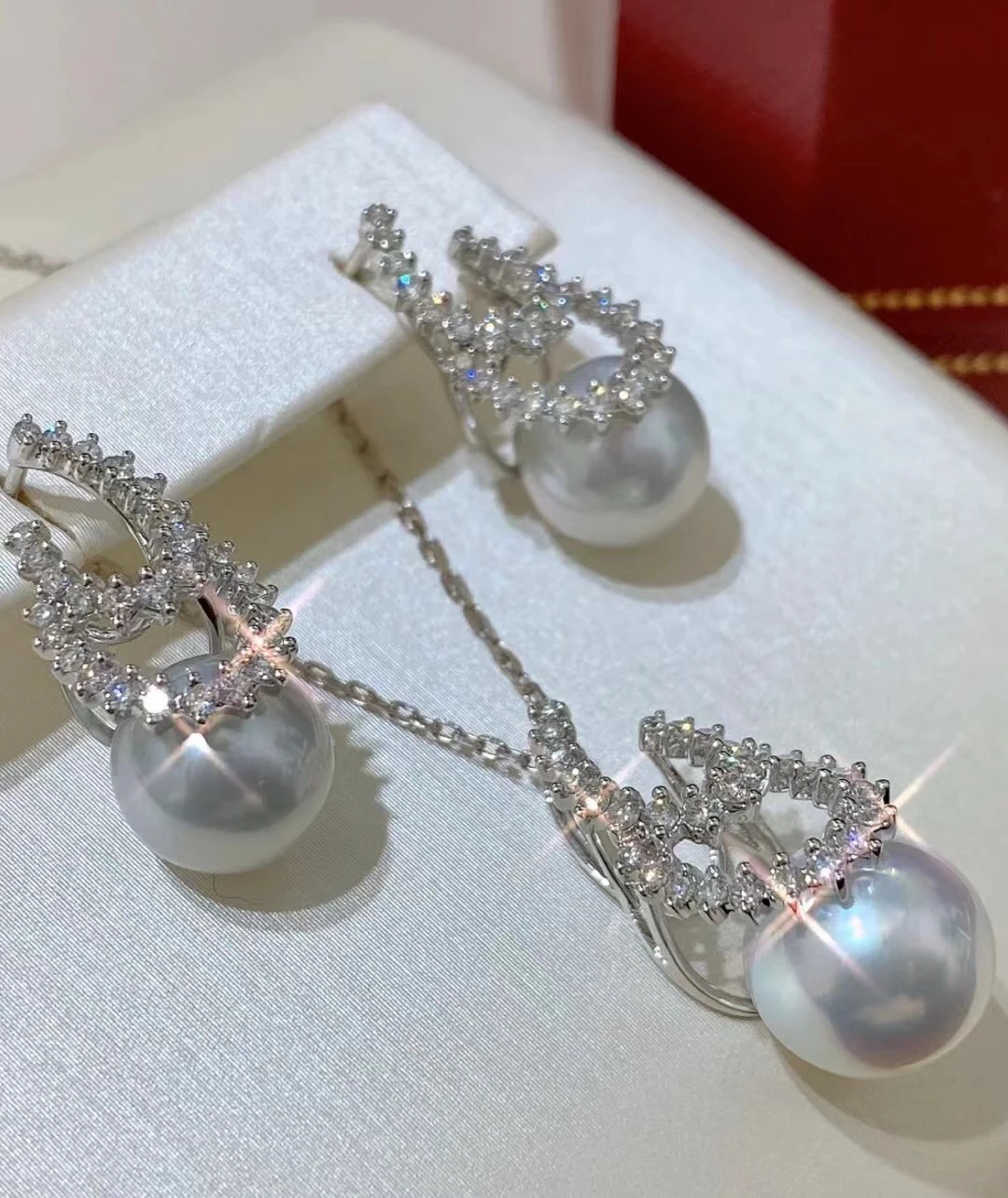 

S925 Sterling Silver Pendant Earrings Set Mounts Findings Mountings Jewelry Set Parts Fittings Women's Accessories for Pearls
