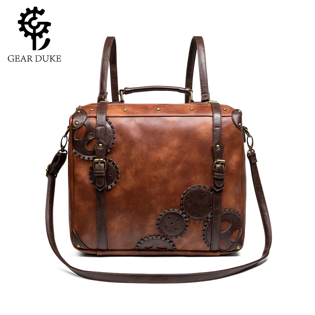 

Medieval retro wind large capacity contrast color women's Messenger bag multi-function portable shoulder computer bag