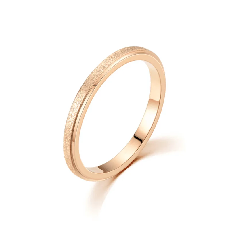 Frosted Exquisite Rose Gold & Silver Couple Ring - Elegant Wedding & Engagement Jewelry