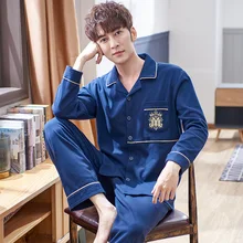 New 2020 Spring Men Pajamas Long Sleeve Male Pajama Set Men Pure Full Cotton Pajamas for Men Sleepwear Suit Homewear 4XL New 2020 Spring Men Pajamas Long Sleeve Male Pajama Set Men Pure Full Cotton Pajamas for Men Sleepwear Suit Homewear 4XL