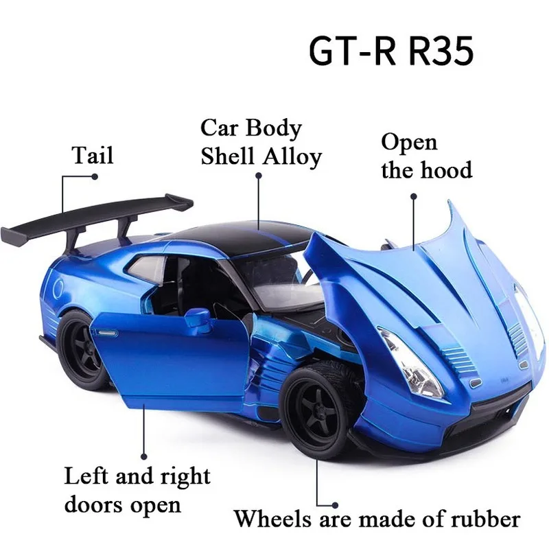 Jada1: 24 Gt-r35 модель гоночной машины игрушка детский подарок СПЛАВ украшение для автомобиля Коллекция украшения дома