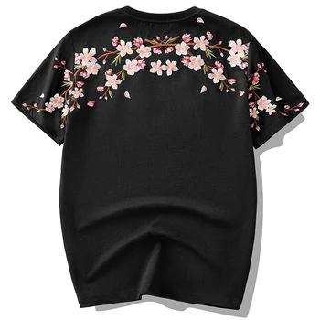 Embroidery T Shirt Men Women Flower Loose Casual T Shirt Summer Cotton Hip Hop Tee Tops Short Sleeve Male Harajuku Streetwear 1