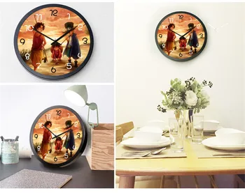 

Anime ONE PIECE Monkey D. Luffy Sabo Creativity Wall Clock Child Cartoon Action Figure Toy k9