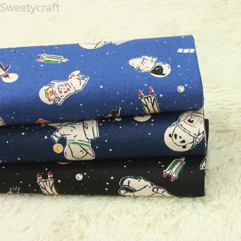

110x45cm Thick Cotton Starry Sky Astronaut Printed tissus telas Cotton Fabrics Tecido Handmade Sewing Bag patchwork Accessories