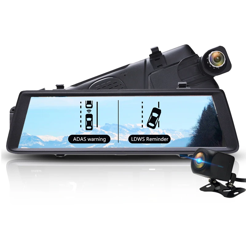 Camlive Spiegel Dash Kamera 10 Inch Ips 4G Gps Navigation Bluetooth Hd1080P Dual Nocken Wifi Spiege