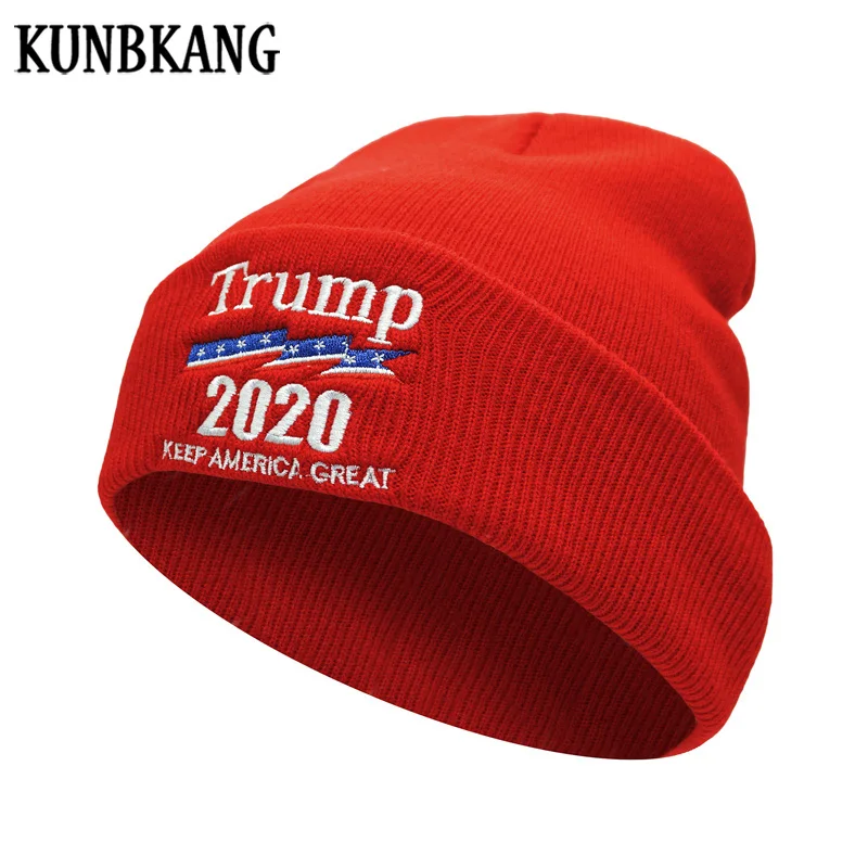 KUNBKANG Trump зимняя вязаная шапка мужские зимние головные уборы для мужчин и женщин KEEP AMERICA GREAT Trump шапка красные зимние шапки