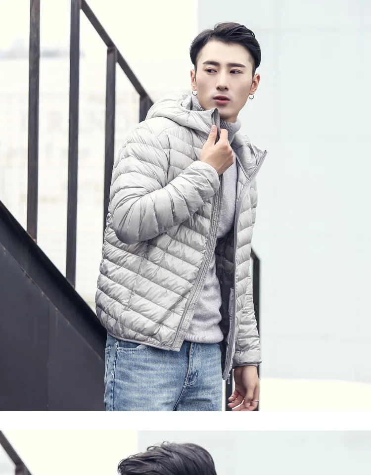 חדש מותג סתיו חורף אור למטה מעיל גברים של אופנה סלעית קצר גדול במיוחד דק קל משקל נוער Slim מעיל למטה מעילים