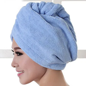 

Strong Absorption Hair Drying Towel Solid Mutifuction Magic Quick Dry Hat Colorful Women Bathing Towels High Quality