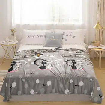 

50Gray cat bedspread blanket 200x230cm High Density Super Soft Flannel Blanket to on for the sofa/Bed/Car Portable Plaids