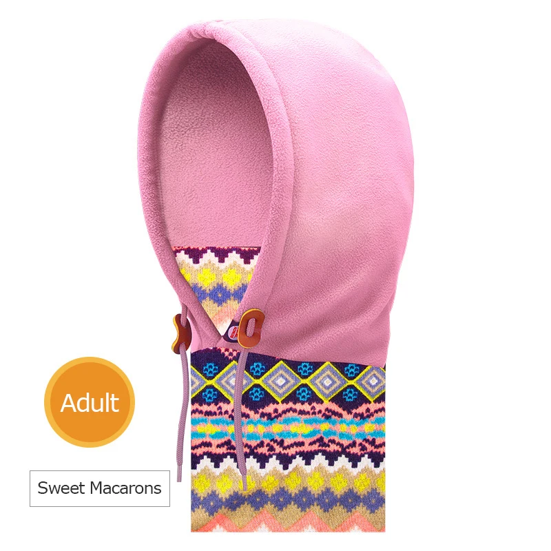 E802 Sweet Macarons Балаклава, шапка унисекс, для взрослых и детей, двойная теплая флисовая маска, лыжная шапка, шарф для бега, велоспорта, шапка с Bluetooth - Цвет: E802 Sweet Macarons