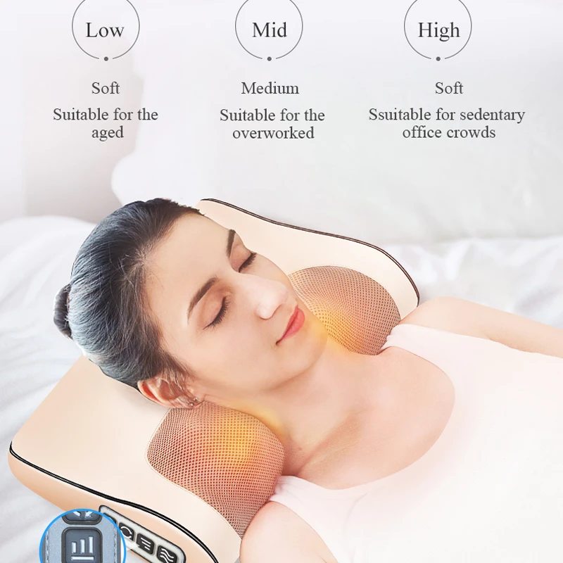 

Infrared Heating Neck Shoulder Back Body Electric Multifunctional Massage Pillow Shiatsu Massager Device Cervical Healthy