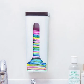 

Garbage Bag Storage Box Plastic Bag Shopping Bag Storage Rack Wall-Mounted Suction Cup Holder Kitchen Storage Products