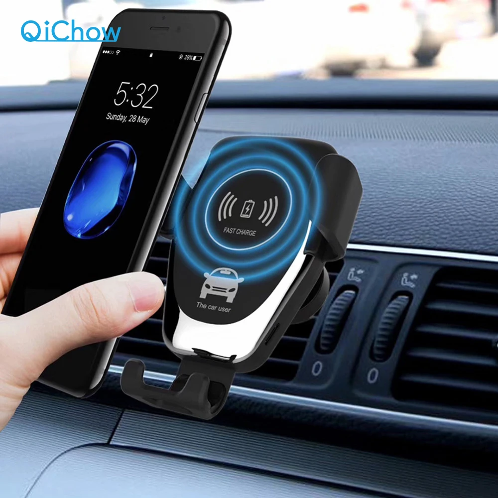 Автомобильное беспроводное зарядное устройство Smart Fast Qi для iPhone 11 12 Pro Samsung S20