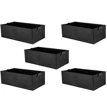 

HOT 5 Pack Fabric Raised Garden Bed,Square Garden Flower Grow Bag Vegetable Planting Bag Planter Pot with Handles for Plants