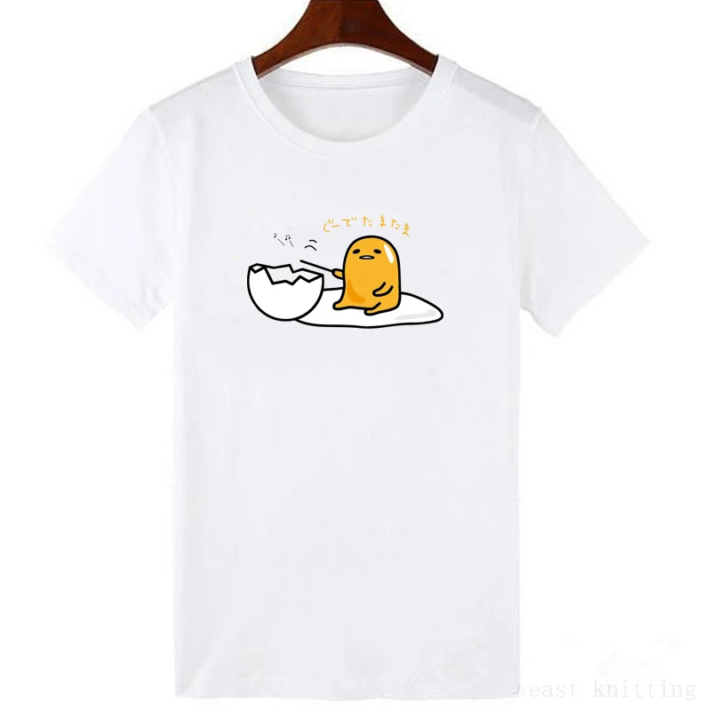 Японская забавная Футболка Harajuku Gudetama Lazy Egg Yolk, Мужская хлопковая футболка Kawaii С мультяшным принтом, новинка, женская футболка, топы - Цвет: 22137