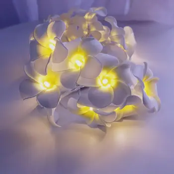 

10/20/30/40 LED Plumeria Decorative String Lights Egg Flower Lamp Christmas Wedding Holiday Party Garden Romantic Decor