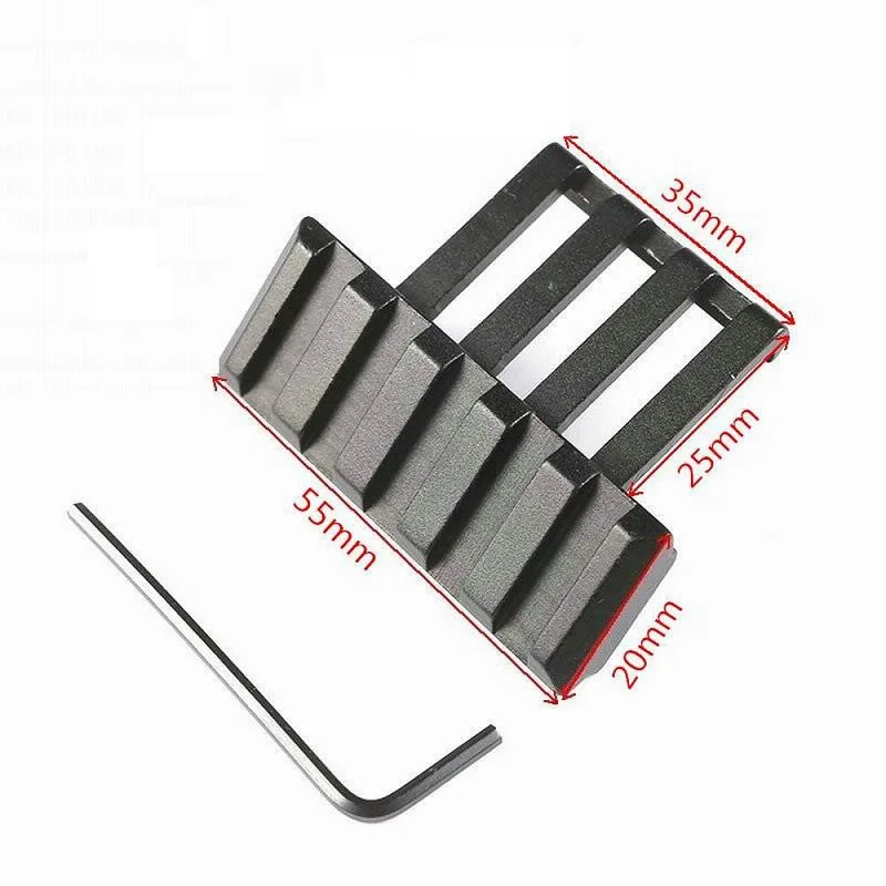 Tactical 5 Slots Side Rail 45 Angle Offset 20mm Picatinny Rail Mount Quick Release Weaver Hunting Low Profile Airsoft Adapter
