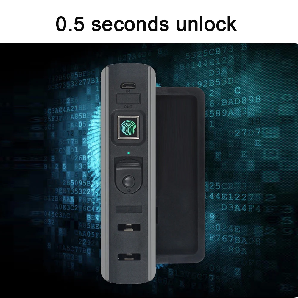 Keyless встроенный ABS водонепроницаемый безопасности Универсальный портативный черный багаж умный замок отпечатков пальцев рюкзак чемодан зарядка через usb