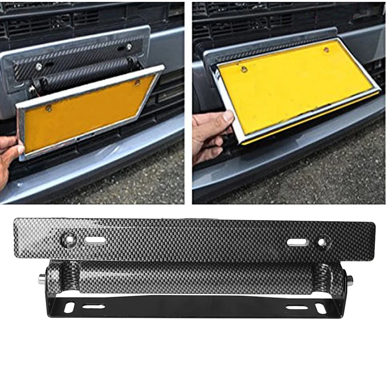 

Universal Racing Carbon Fiber Adjustable Number Car License Plate Frame Holder