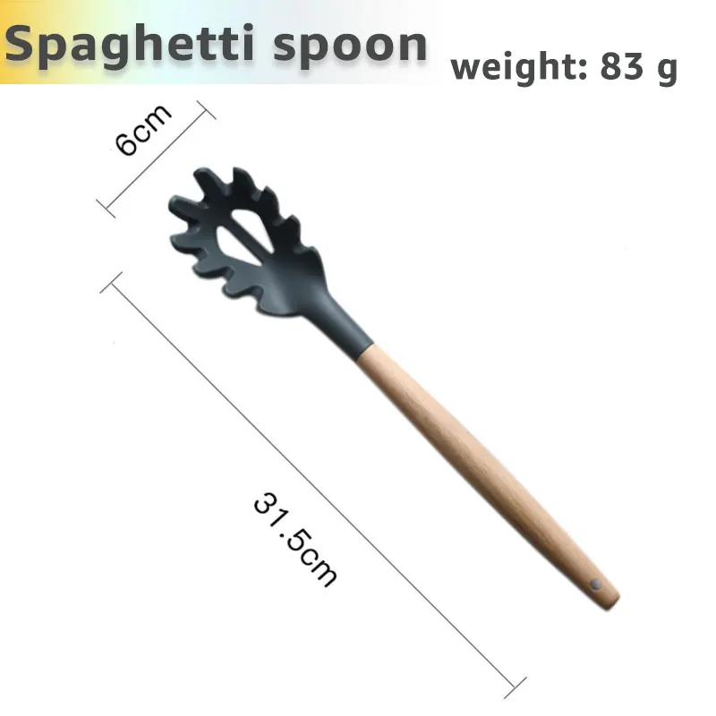 Spaghetti-spoon Наборы инструментов для приготовления пищи нетоксичные приготовления выпечки Кухонные инструменты принадлежности силиконовая лопатка скребок-ложка щетка Лопата венчик Тернер - Цвет: Spaghetti-spoon