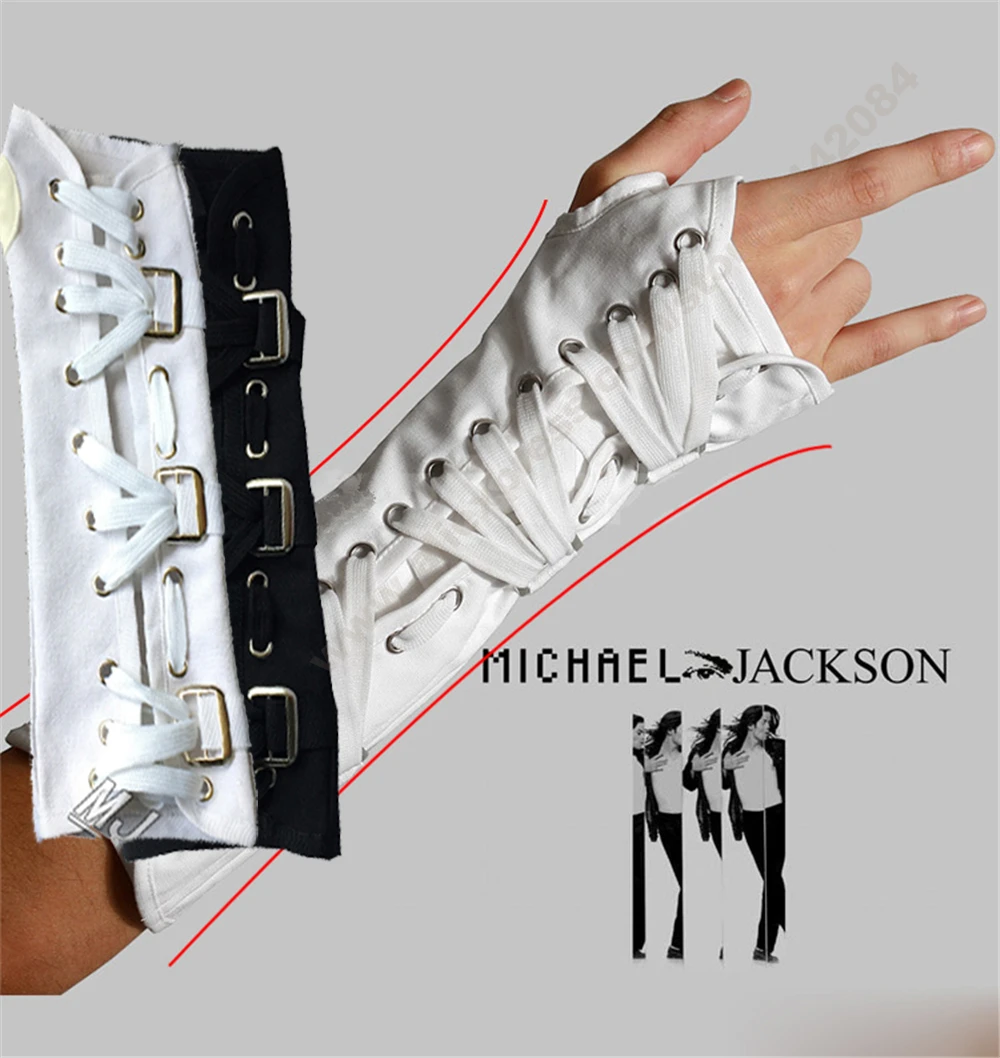 MJ Майкл Джексон белые и черные нарукавники варенье плохие перчатки рукава для