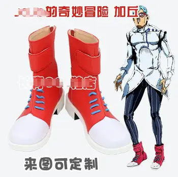 

Japanese Anime Ghiaccio Cosplay Shoes Custom Made PU Leather Red Shoes