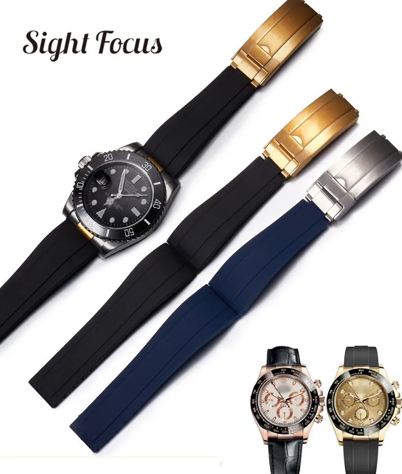 Cinturino Per Cinturino In Gomma Da 20Mm Per Cinturino Rolex Submariner Oysterflex Strap Daytona Yacht Master Gmt Bracciale Seamaster