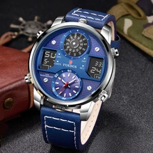 

FOXBOX New Men Watch Fashion Sport Leather Watches Mens Luxury Date Clock Quartz Chronograph Watch for Men Relogio Masculino+Box