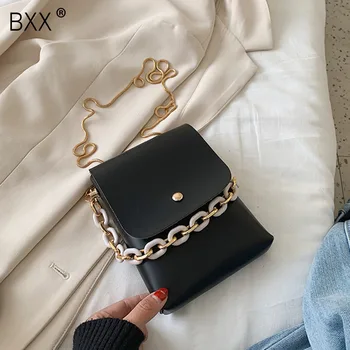 

[BXX] Chain PU Leather Shoulder Messenger Bags For Women 2020 Fashion Mini Crossbody Bag Female Handbags and Purses Summer HL675