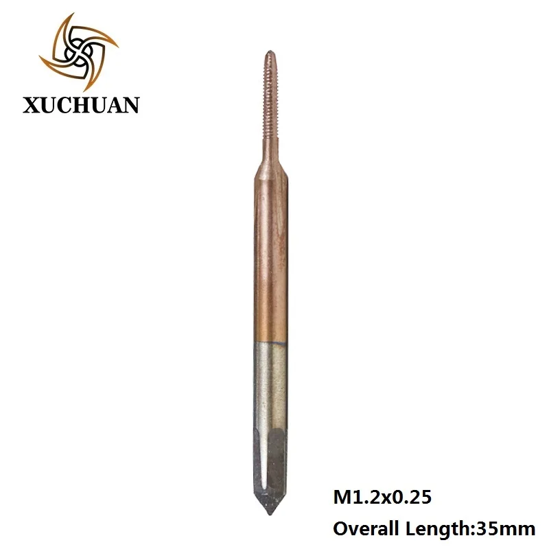 1pc M1.2x0.25 Метрический резьбовой кран M1-M1.8 TiCN с покрытием аппарат Plug Tap прямая флейта HSS 6542 мини-Винтовой кран сверло - Цвет: 1pc M1.2x0.25