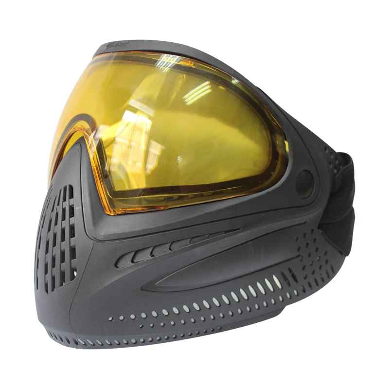 Маска для пейнтбола HPAT черная/Золотая маска с краской термообъектив I4|mask