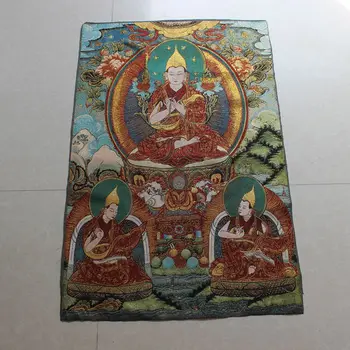 

Silk Fine Embroidery Painting Tibetan Buddha Tangkatangka Nepal Zongkabafo