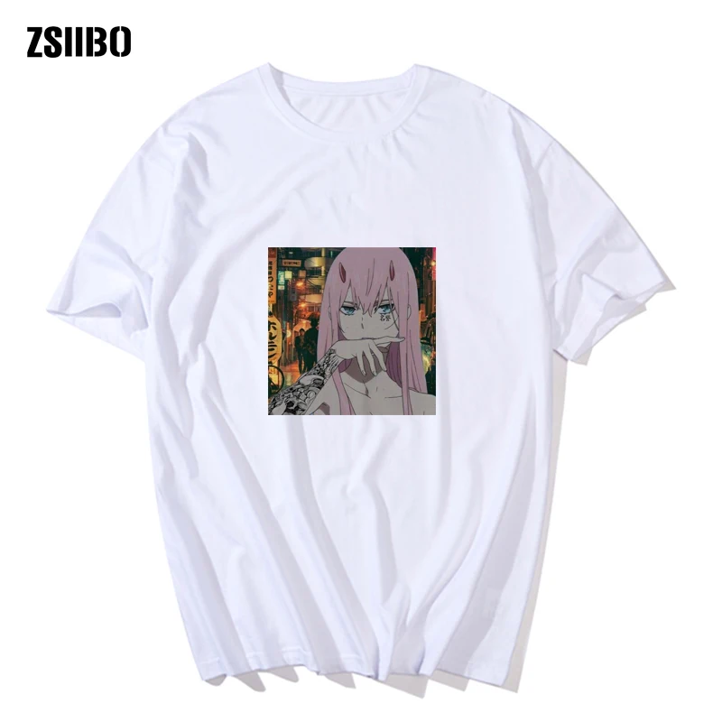 Футболка с коротким рукавом Lovely Zero Two от Darling In The Franxx футболка забавным дизайном