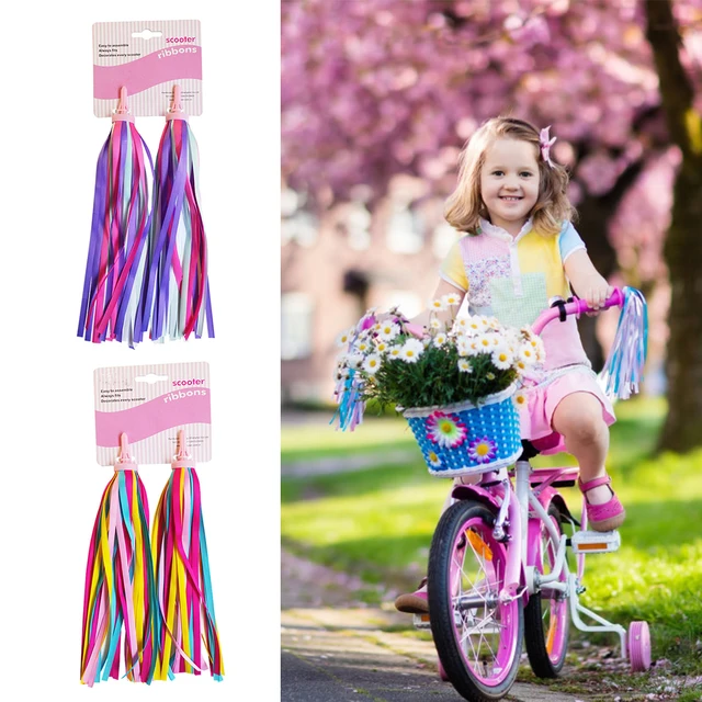 2pcs 30cm Children Kids Scooter Balance Bike Decorative Ribbon Bicycle Handlebar Colorful Tassel Streamers for Girls Bicycle 2
