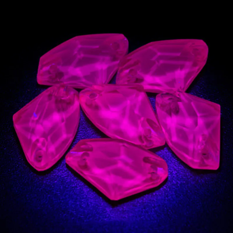 Fuchsia AAAAA, Светящееся Стекло(K9), кристалл 9*14 мм, 5 цветов, топор, пришитые стразы, Блестящий Бриллиант, ювелирное изделие, светится в темноте, украшения - Цвет: Fuchsia