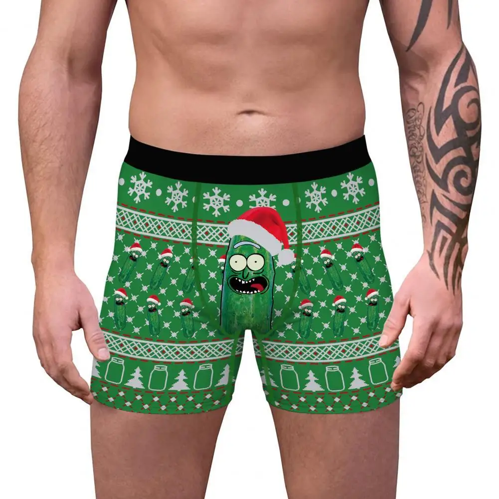 2021 Men Christmas Boxers 3D Print Aseptic Funny Colorful Quick Dry Men Underpants Gift for Party Men Intimates fantazi ic giyim