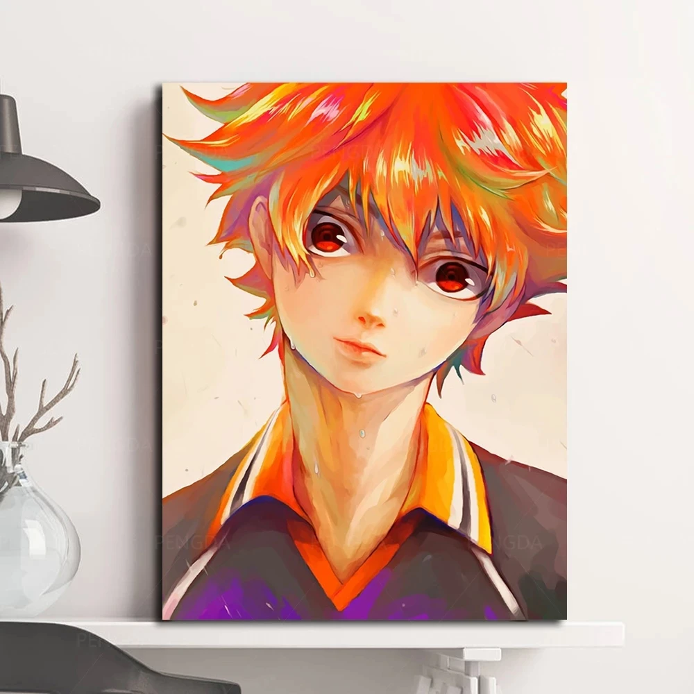 Haikyuu anime cartaz personagem voleibol menino pintura em tela impressão  cuadros arte parede moderna casa decoração da sala de estar frameles