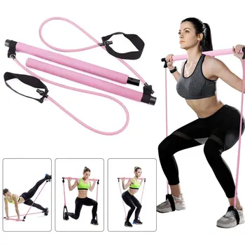 

Yoga Resistance Bands Pilates Stick Bodybuilding Home Gym Fitness Workout Stretch Band Bar Fitness Equipment Training Exercise
