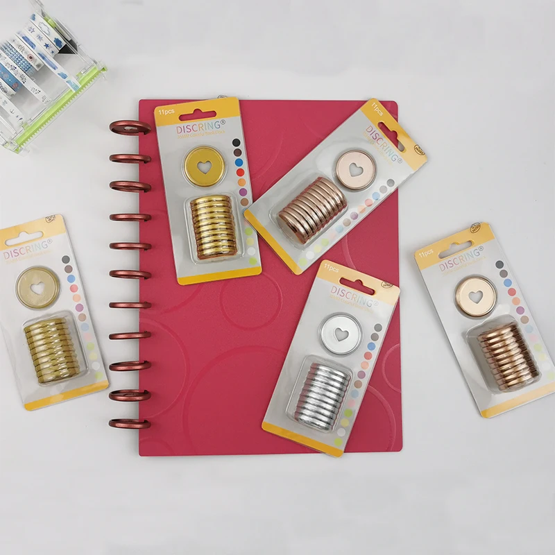 11pcs/box 35mm Mushroom Hole Binder Rings Binding Discs Notebook Rings DIY 360 Degree Foldable Binder Discs School Accessories