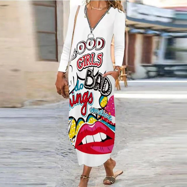 Vintage Flower Dress Women O Neck Pocket Casual Dresses For Women Loose Long Dress Plus Size Ladies Vacation Party Dress 09