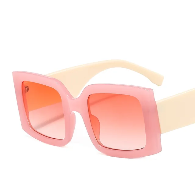 New Oversized Square Sunglasses Vintage Designer Women 2021 Fashion Sun Glasses Green Shades UV400 Men Luxury Brand Male Female pink