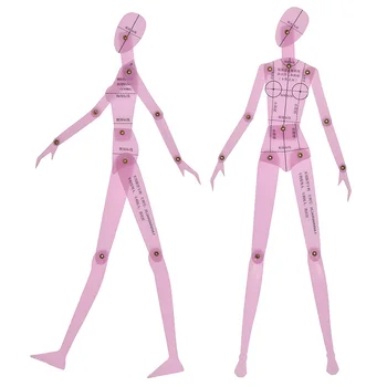 

2PCS Women Garment Design Human Body Dynamic Hand Drawing Template For Tailor Drawing Ruler Sewing Tools