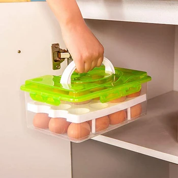 

24 Grids Convenient Egg Food Storage Box Refrigerator Egg Organizer Refrigerator Fresh Storage Case Kitchen Tools