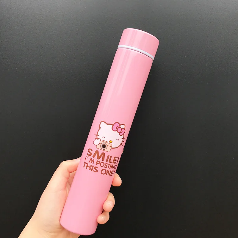 Милый мультфильм hello kitty 304 Термосы Из Нержавеющей Стали герметичная наружная портативная вакуумная колба длинная прямая чашка для женщин