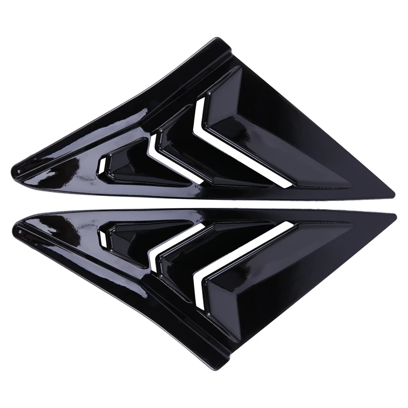Rear Quarter Panel Window Side Louvers Black Carbon Fiber Vent Decal Cover For Honda Civic Type R Hatchback Accessory