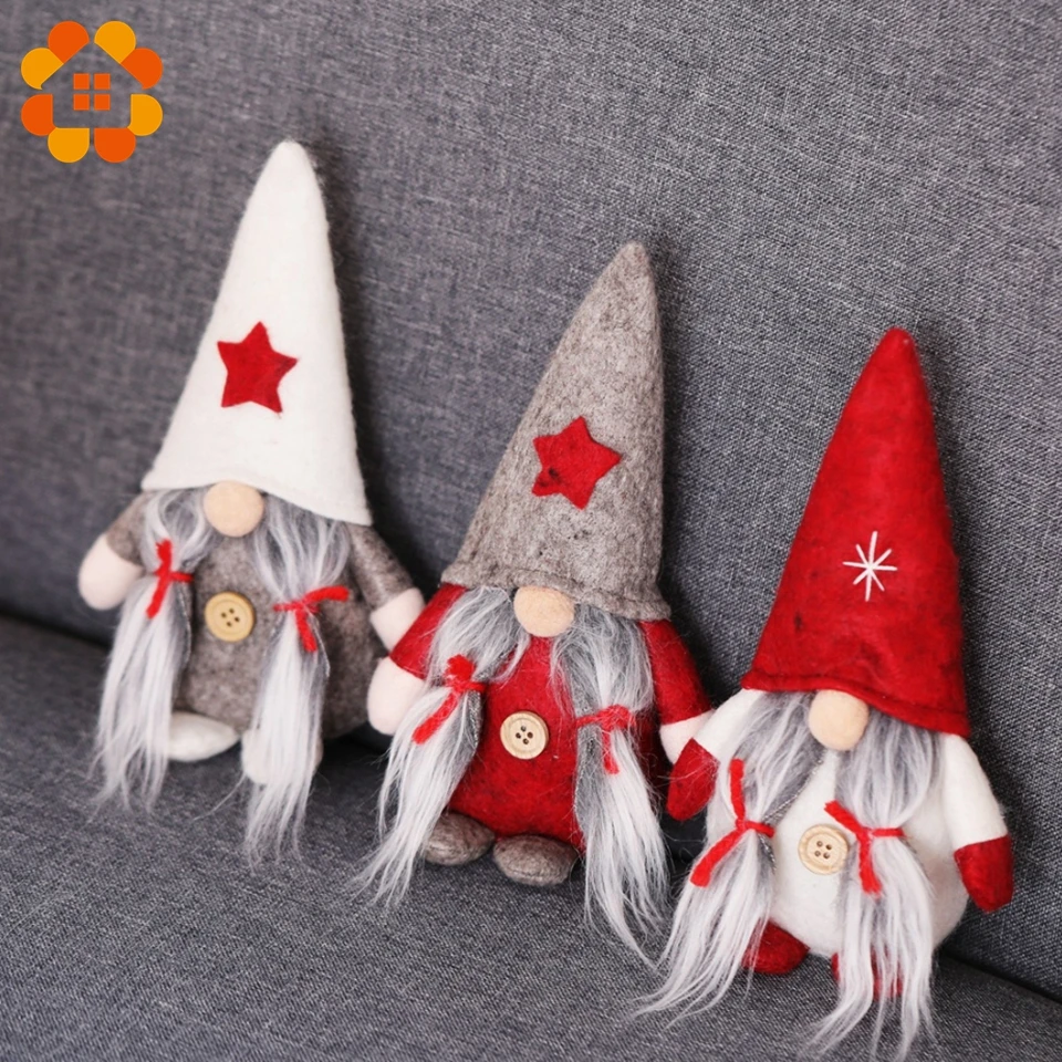 

1PC 3 Styles Cute No-face Doll Christmas Series Pendants Decoration DIY Cloth Material Christmas Tree Ornaments Party Decor Toys