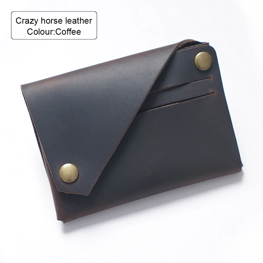 Новое поступление Натуральная кожа Винтаж Crazy Horse кожа ID держатель для карт Ретро Бизнес держатель для карт мужские кошельки - Цвет: Coffee