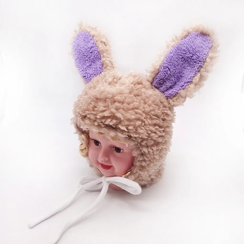 Baby Infant Winter Hats Newborn Girl Boy Warm Cartoon Earflap Knit Crochet Beanie M1106