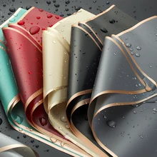20 folhas moldura dourada flor papel de embrulho semiransparent buquê de florista artesanato diy estilo coreano à prova dwaterproof água