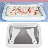Ice Cream Roller Plate W/ 2 Spatulas for Kids Family DIY Ice Cream Anti-Griddle Pan For Handmade Ice Cream Frozen Yogurt 1